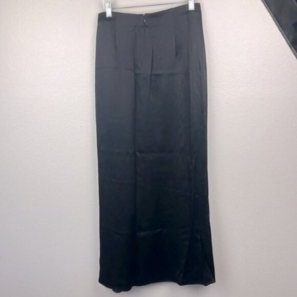 Lafayette 148 Side Ruffle Skirt Black Knee Slit Straight Silhouette Pencil 6 - Picture 6 of 8